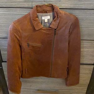 Fossil brown leather jacket